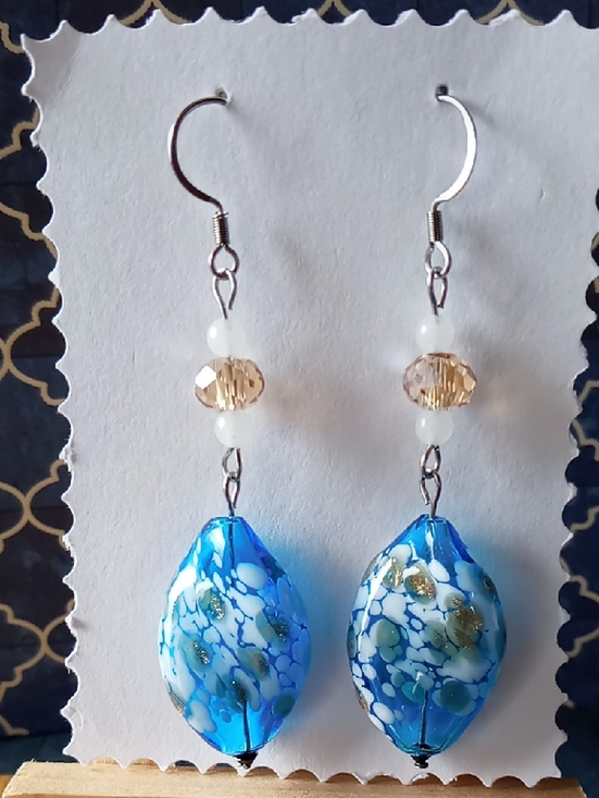Hand Crafted Jewelry - "Champagne Sparkle" Earrings
